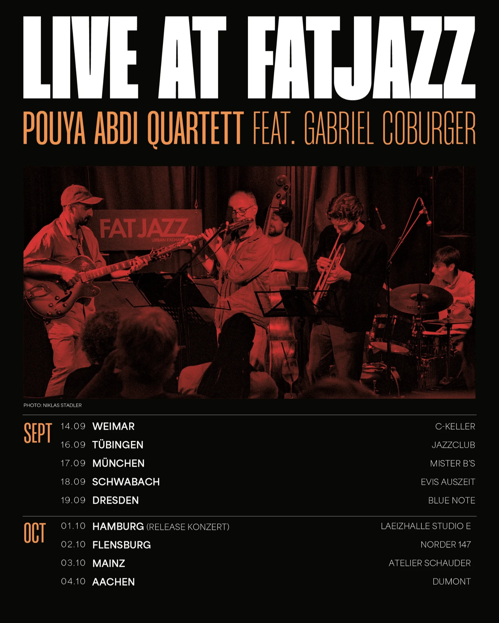 Poster: Gabriela Basso/ Foto: Niklas Stadler Live at Fatjazz